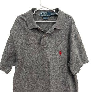 Polo Ralph Lauren Boys Custom Fit Gray Polo Shirt 100% Cotton Size Small